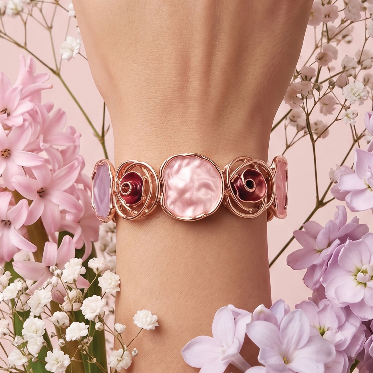 Rose Pink Enameled Flexible Band