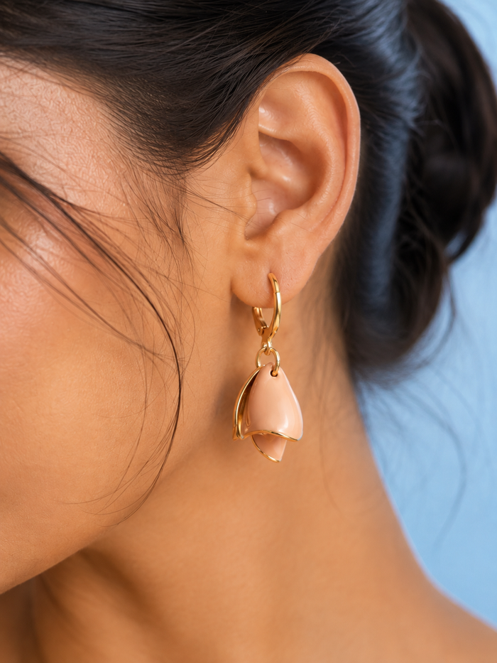 Brown Gold Hoop Earrings
