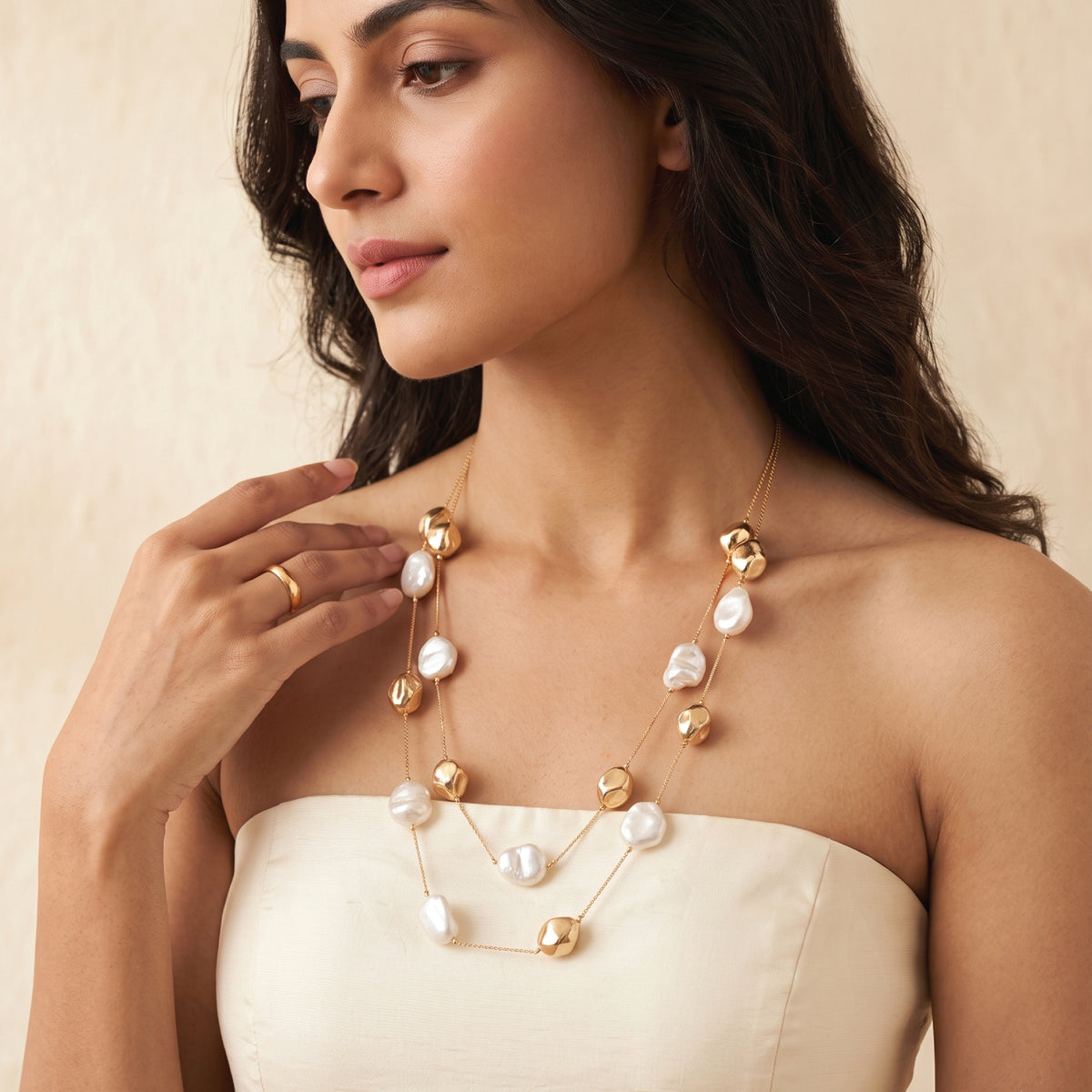 Gold Pearl Chain